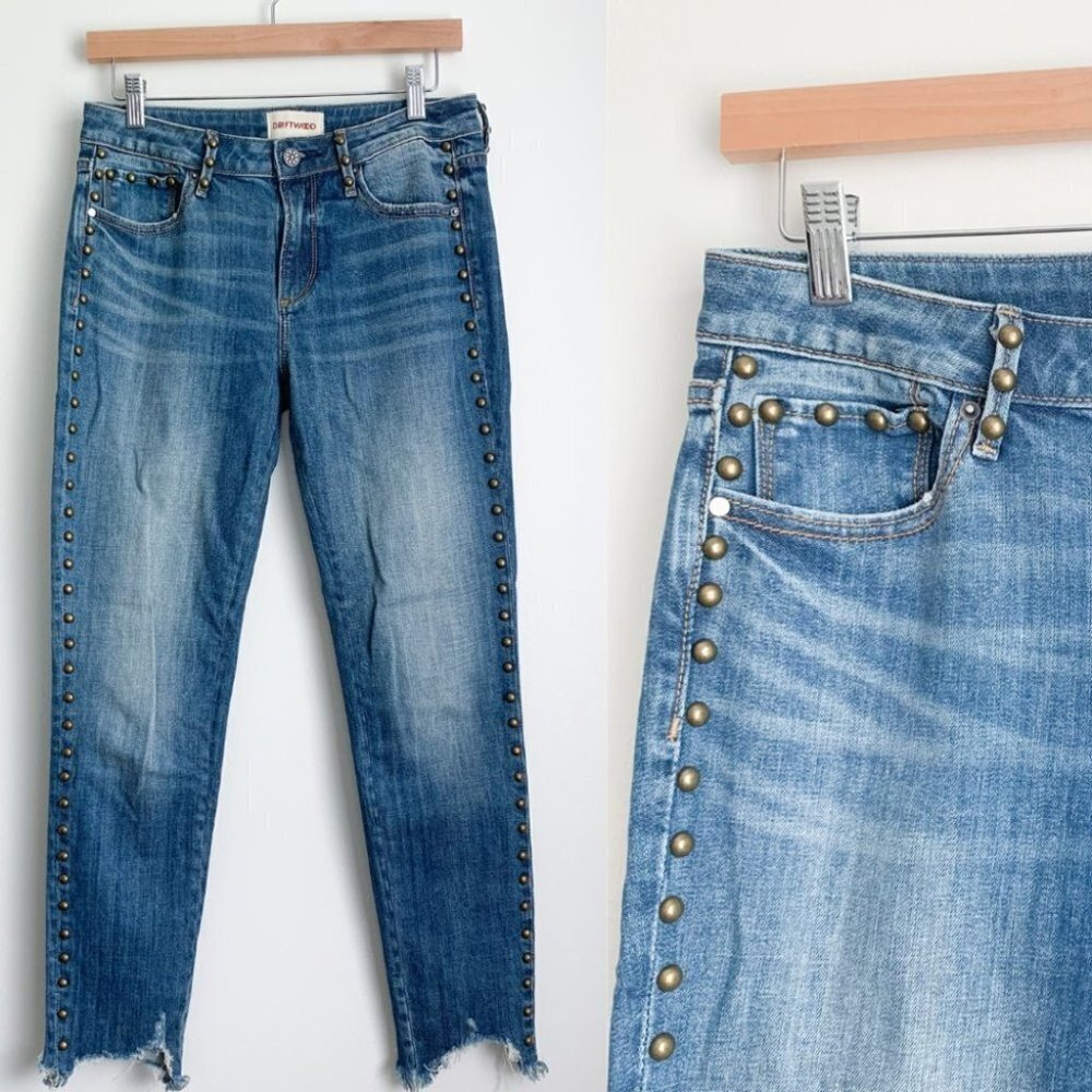 Driftwood Jackie Studded Step Hem Jeans